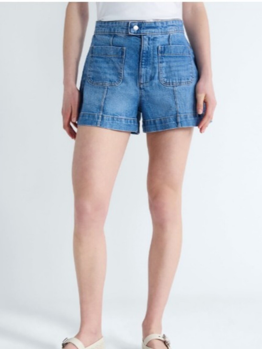 Free Assembly Women's Patch Pocket Denim Shorts, 3" Inseam NWT